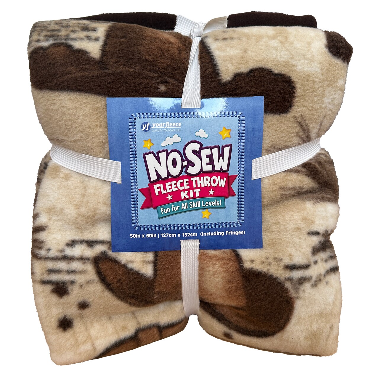 Old Wild West Anti-Pill Premium No-Sew Throw Fleece Fabric Kit